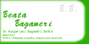 beata bagameri business card