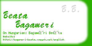 beata bagameri business card